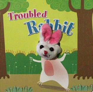finger puppet - troubled rabbit